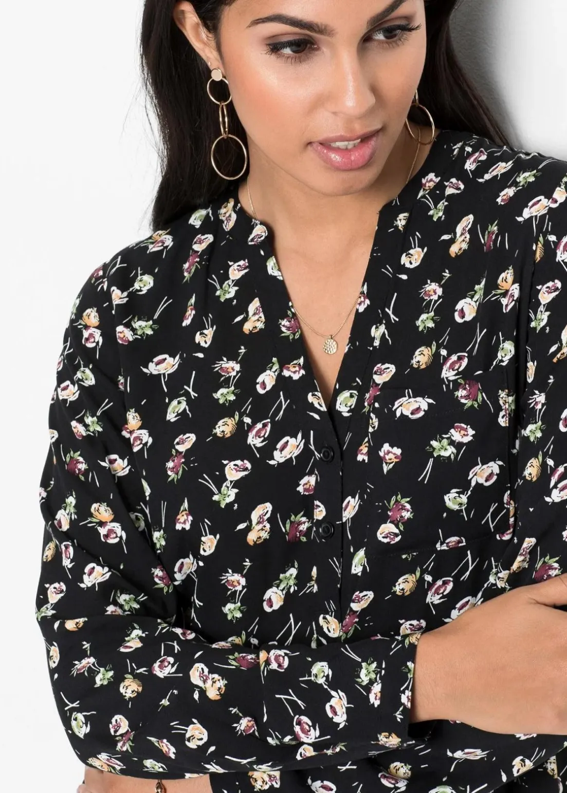 Bluse mit V-Ausschnitt