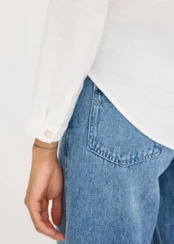 Bluse mit Wickel-Detail aus strukturiertem Material