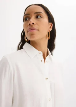 Bluse mit Wickel-Detail aus strukturiertem Material