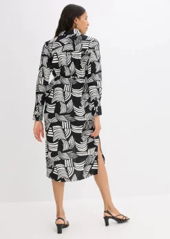 Blusenkleid aus leichtem Leinen-Mix