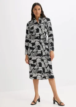 Blusenkleid aus leichtem Leinen-Mix