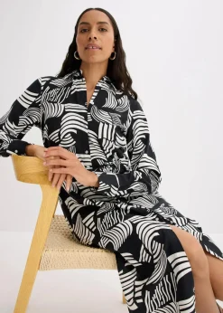 Blusenkleid aus leichtem Leinen-Mix