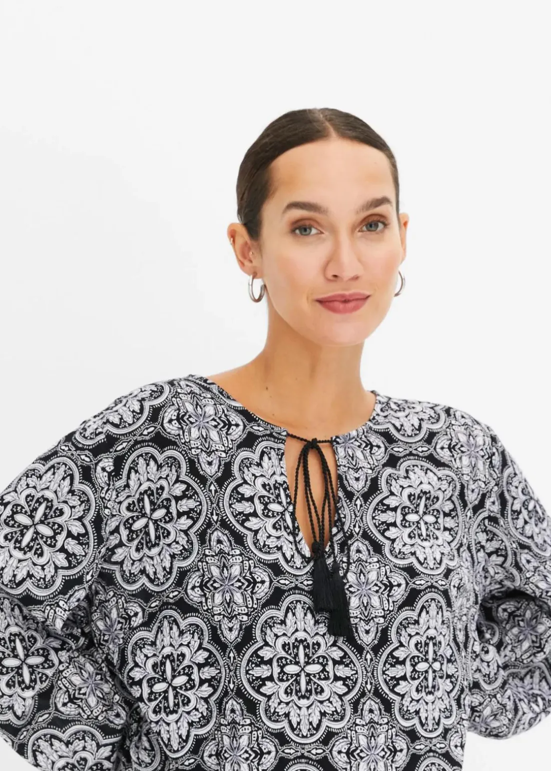 Blusenshirt aus strukturierter Viskose