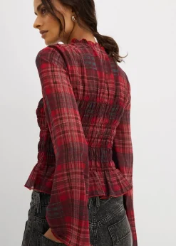 Blusenshirt mit Smokeinsatz