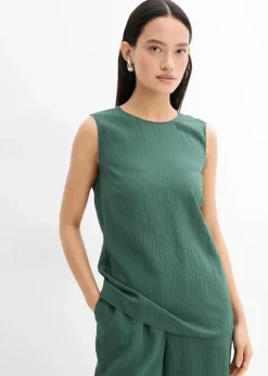 Blusentop aus Crinkle-Viskose-Mix