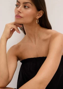 Blusentop mit Leinenanteil