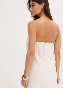 Blusentop mit Leinenanteil