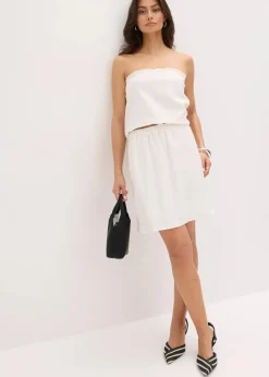 Blusentop mit Leinenanteil