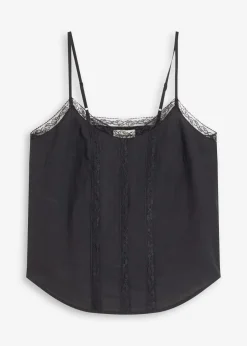 Blusentop mit Lochstickerei aus reiner Baumwolle