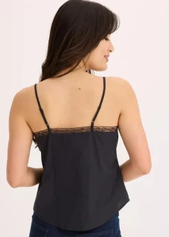 Blusentop mit Lochstickerei aus reiner Baumwolle