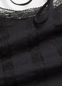 Blusentop mit Lochstickerei aus reiner Baumwolle