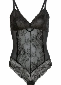 Body aus Spitze mit recyceltem Polyamid