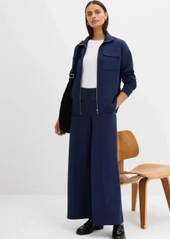 Bootcut Hose aus leicht glänzendem Viskose-Mix