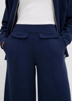 Bootcut Hose aus leicht glänzendem Viskose-Mix