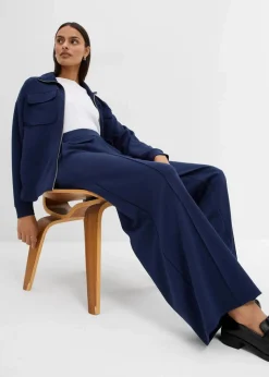 Bootcut Hose aus leicht glänzendem Viskose-Mix