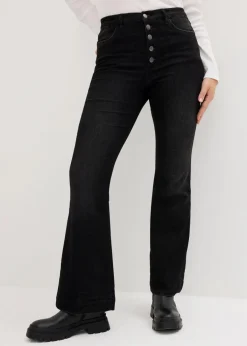 Bootcut-Jeans High Waist, Bequembund