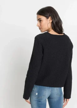Bouclé Strickjacke