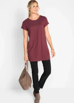 Boxy-Longshirt mit kurzen Ärmeln