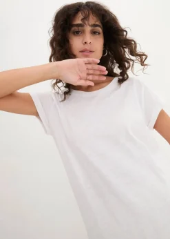 Boxy-Longshirt mit kurzen Ärmeln