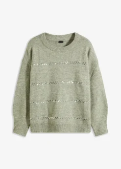Boxy-Pullover mit Pailletten