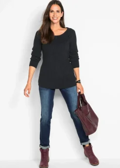 Boyfriend Jeans Mid Waist, Stretch