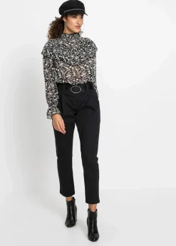 Bundfaltenhose aus Baumwolle