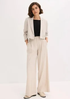 Bundfaltenhose aus fließendem Viskose-Mix