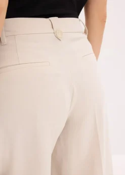 Bundfaltenhose aus fließendem Viskose-Mix