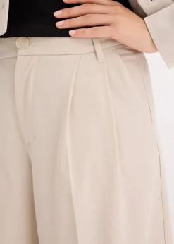 Bundfaltenhose aus fließendem Viskose-Mix