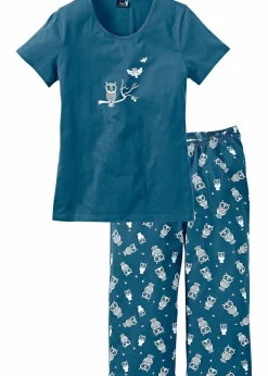 Capri Pyjama mit kurzen Ärmeln