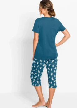 Capri Pyjama mit kurzen Ärmeln