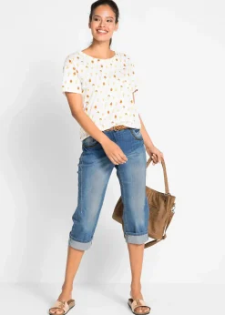 Capri Slim Fit Jeans, Mid Waist