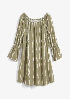 Carmen-Kleid aus fließender Viskose