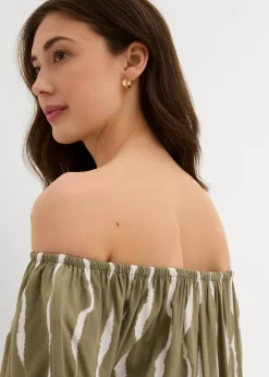 Carmen-Kleid aus fließender Viskose