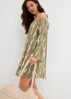 Carmen-Kleid aus fließender Viskose