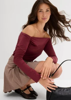 Carmenshirt aus leichtem Jersey