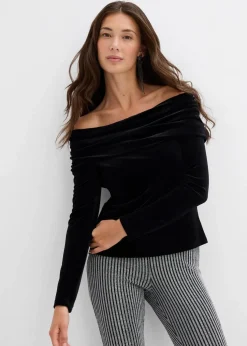 Carmenshirt aus softem Samt