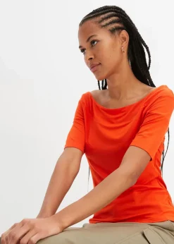 Carmenshirt in Viskose-Mix