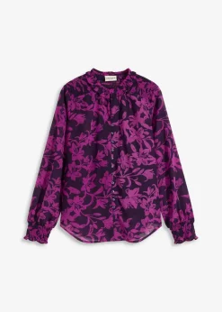 Chiffon Bluse mit Smok-Details