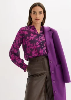 Chiffon Bluse mit Smok-Details