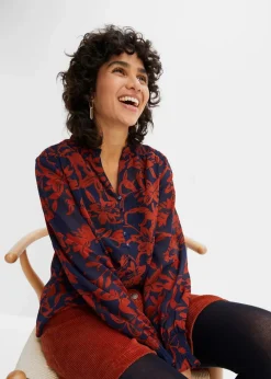 Chiffon Bluse mit Smok-Details