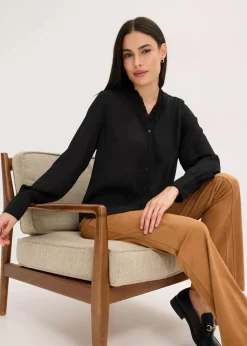 Chiffonbluse mit Rüschen