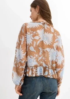 Chiffonbluse mit Rüschen