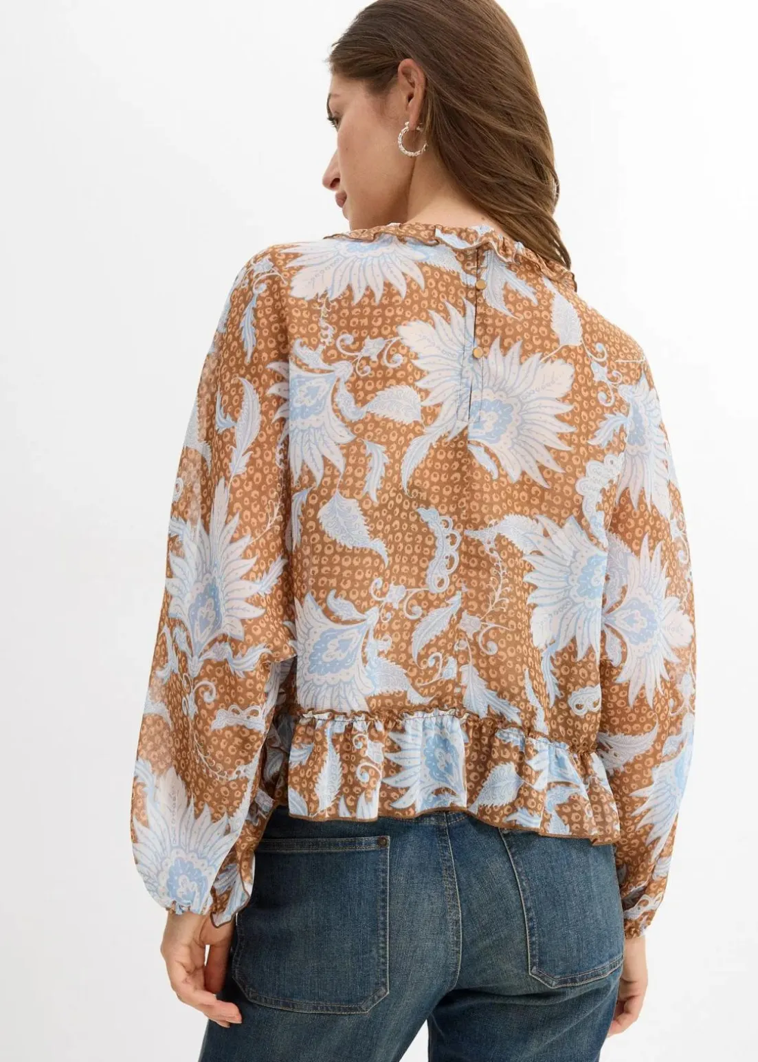 Chiffonbluse mit Rüschen