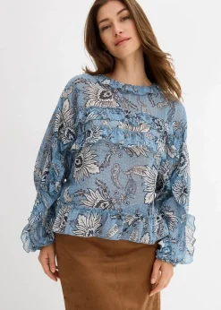 Chiffonbluse mit Rüschen