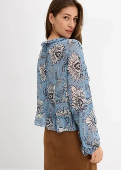 Chiffonbluse mit Rüschen