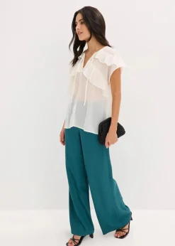 Chiffonbluse mit Volants
