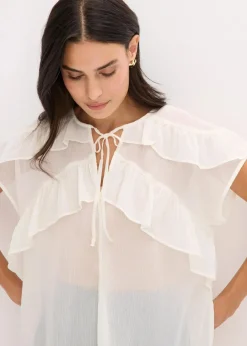 Chiffonbluse mit Volants