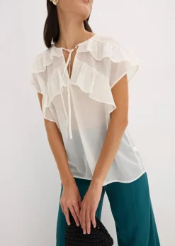 Chiffonbluse mit Volants