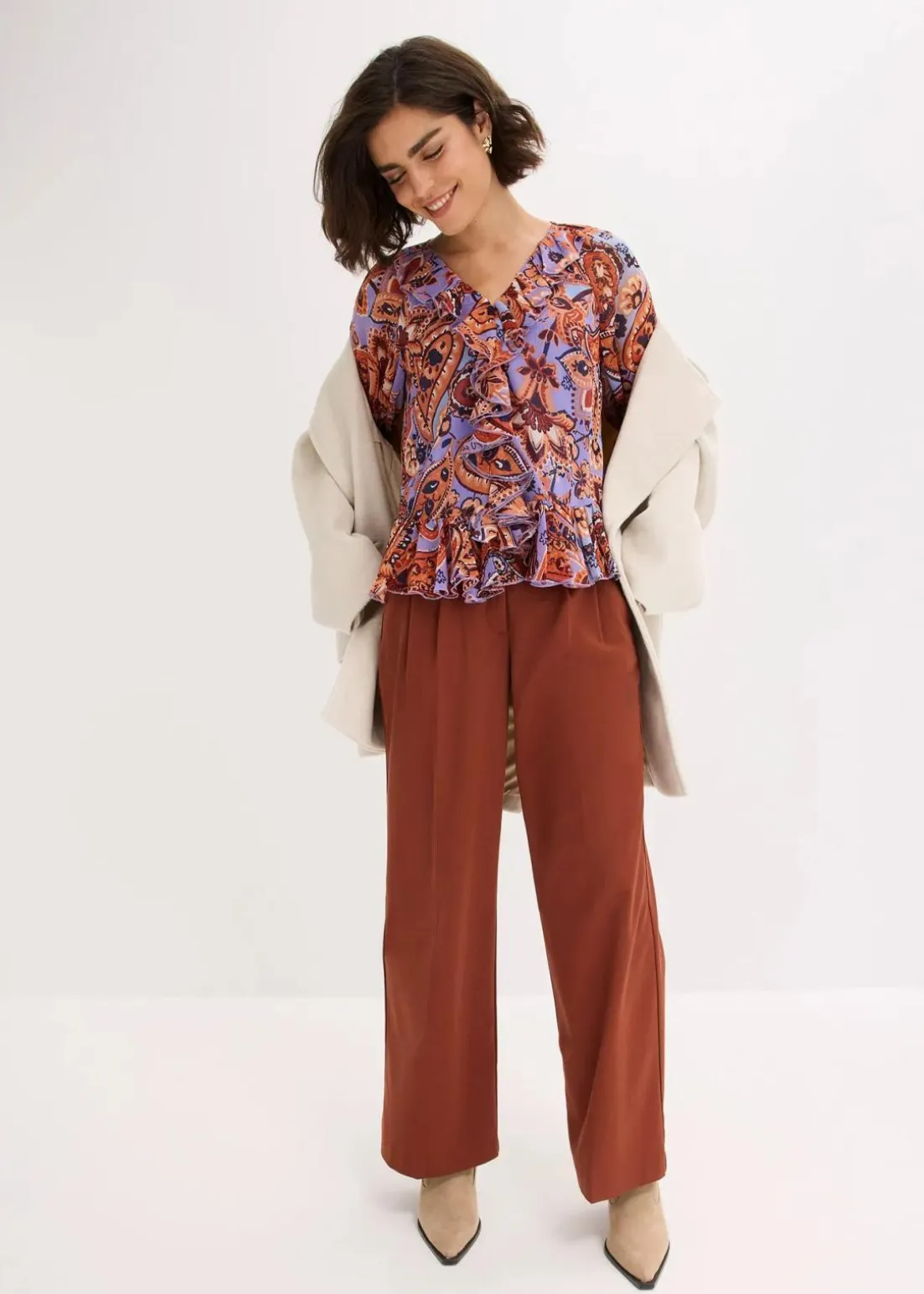 Chiffonbluse mit Volants